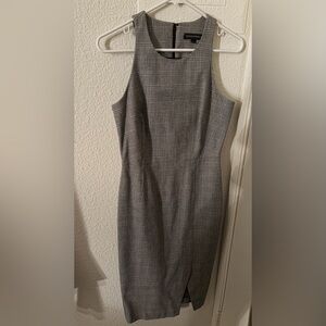 Elegant Gray Plaid Dress